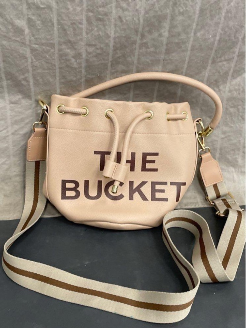 The Bucket Pink Drawstring Bucket Bag
